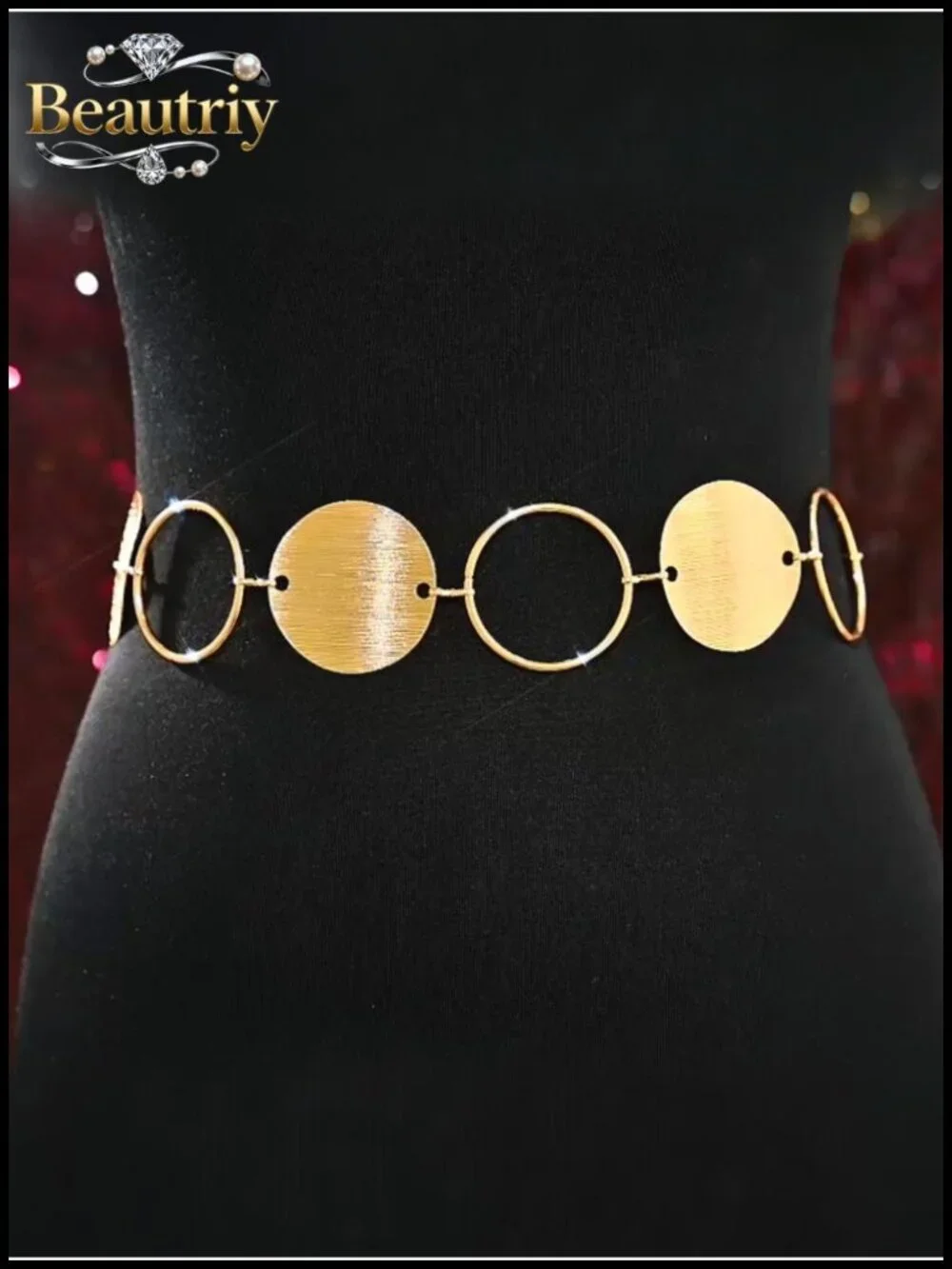 Gold Chunky Chain Link Belt - Metal Waist Accessory for Women